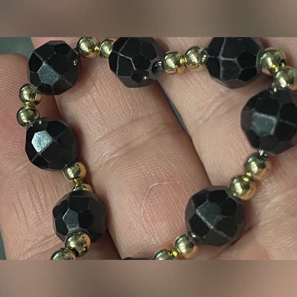 Vintage Park Lane Bracelet in Black Lucite Bead 7.5" - Picture 9 of 9